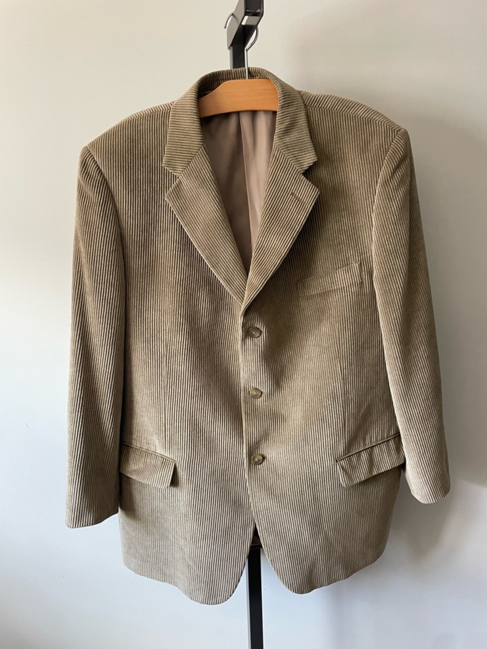 90s Y2K Vintage Moores Corduroy Tan Sports Coat Blazer Suit Jacket Grunge 46R
